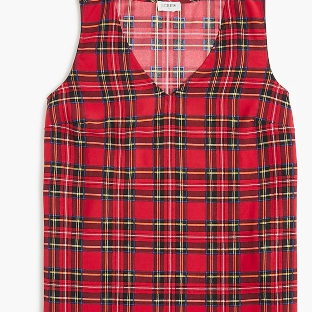 J.Crew Vibrant Red Plaid Sleeveless Blouse